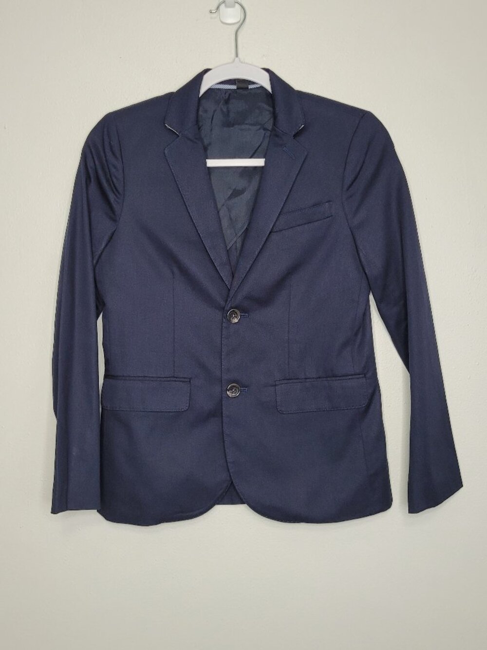 J.Crew Crewcuts Boys Ludlow Suit Jacket Cotton Chino Navy Size 12